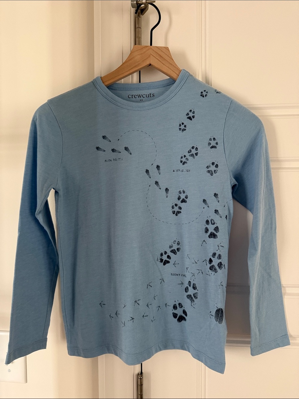 Crewcuts Sky Blue Long-Sleeve Tee with Footprint Graphic